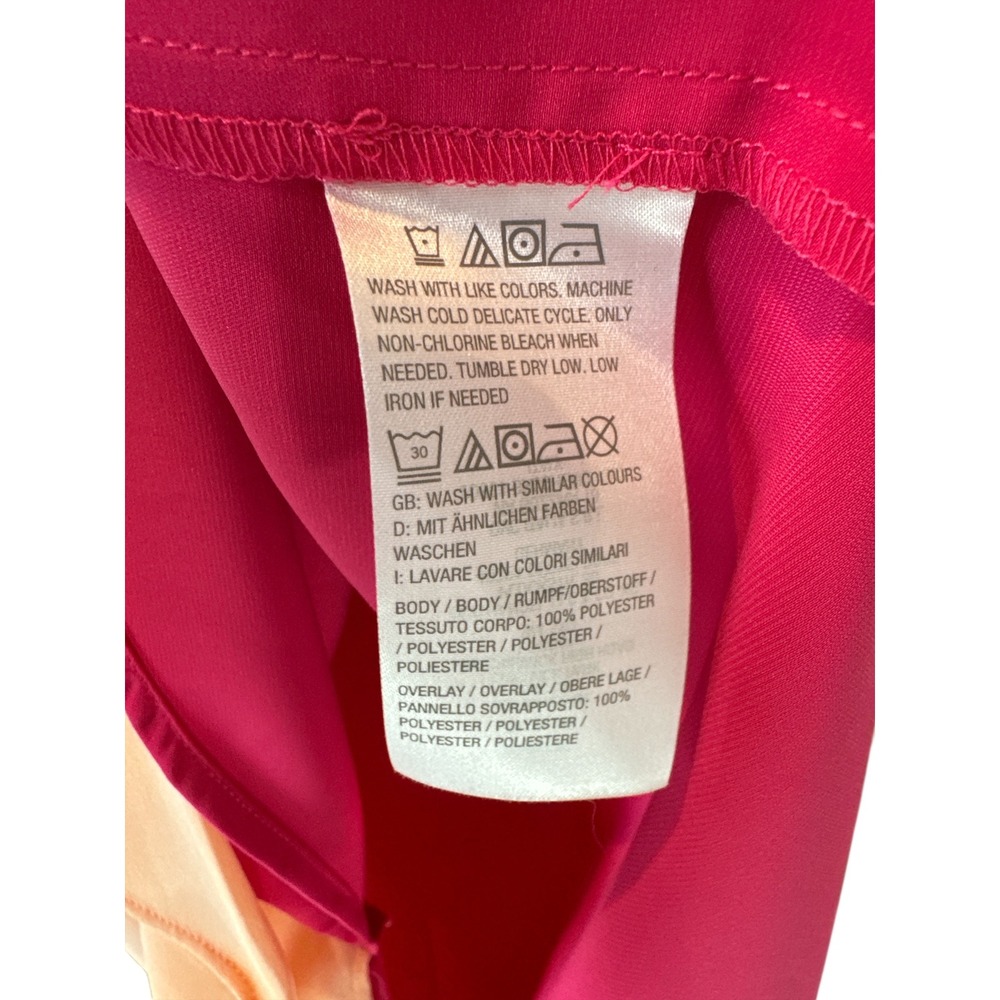 Haute Hippie Sleeveless Pink Blouse Asymmetrical Color Block XS Tank Top Office - Picture 5 of 5